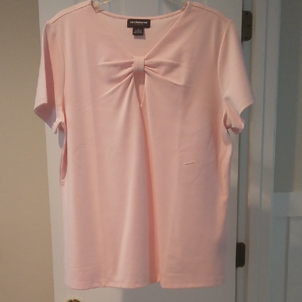 Liz Claiborne Pink Tie Front Blouse